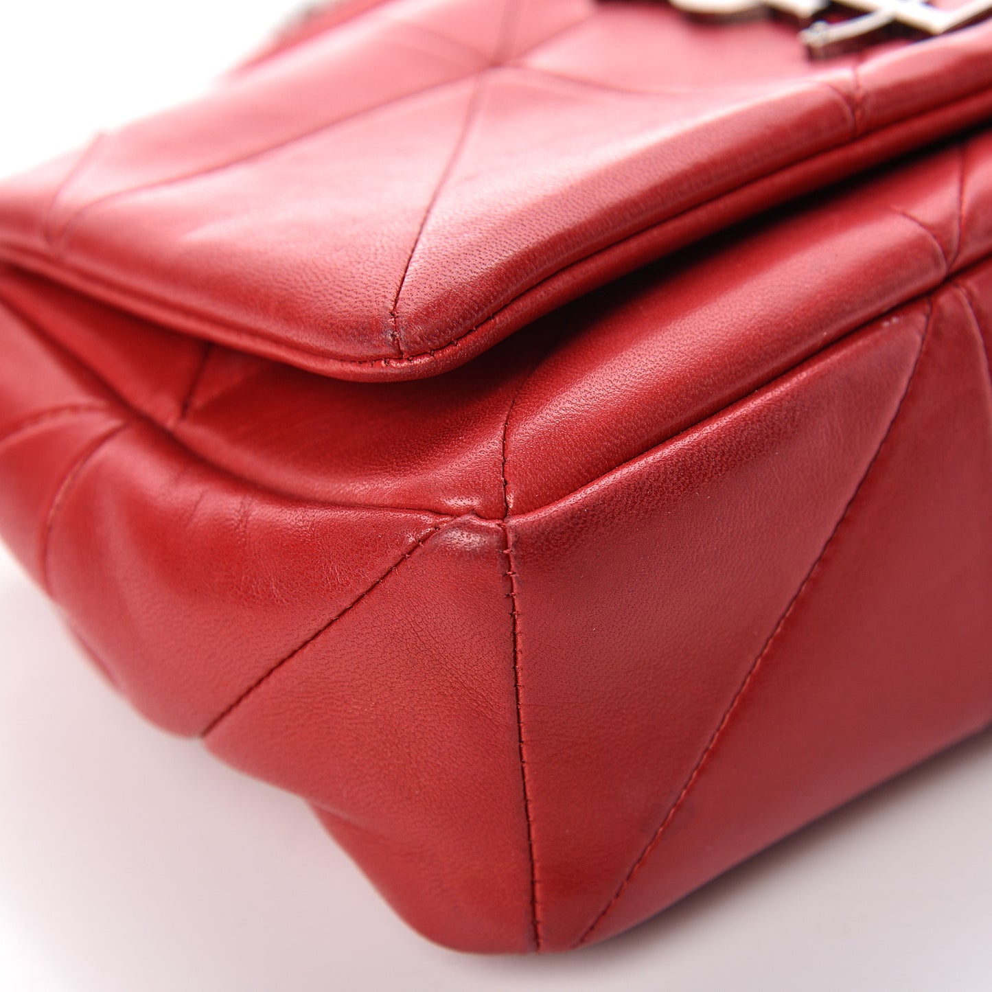 Lambskin Patchwork Monogram Small Jamie Red