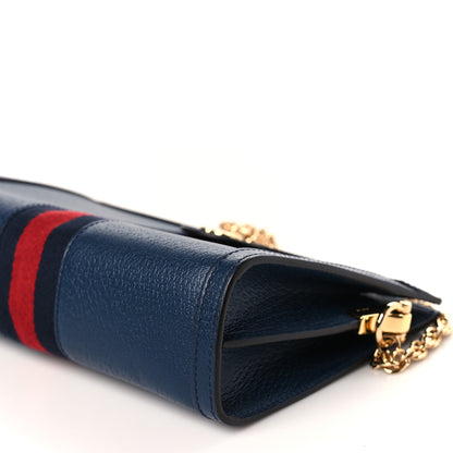 Gucci Textured Calfskin Web Small Ophidia Chain Shoulder Bag Blue Agata 9 of 9