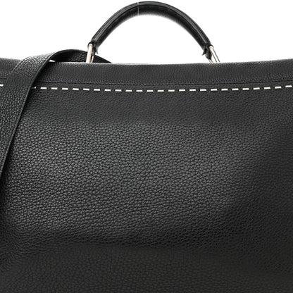 Fendi Cuoio Romano Selleria Metal Stitch Large Mens Peekaboo Iconic Essential Satchel Black 9 of 11