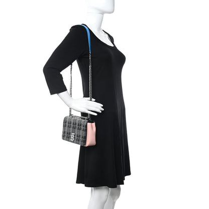 Burberry Grainy Calfskin Quilted Lola TB Bag Black Multicolor 2 of 10