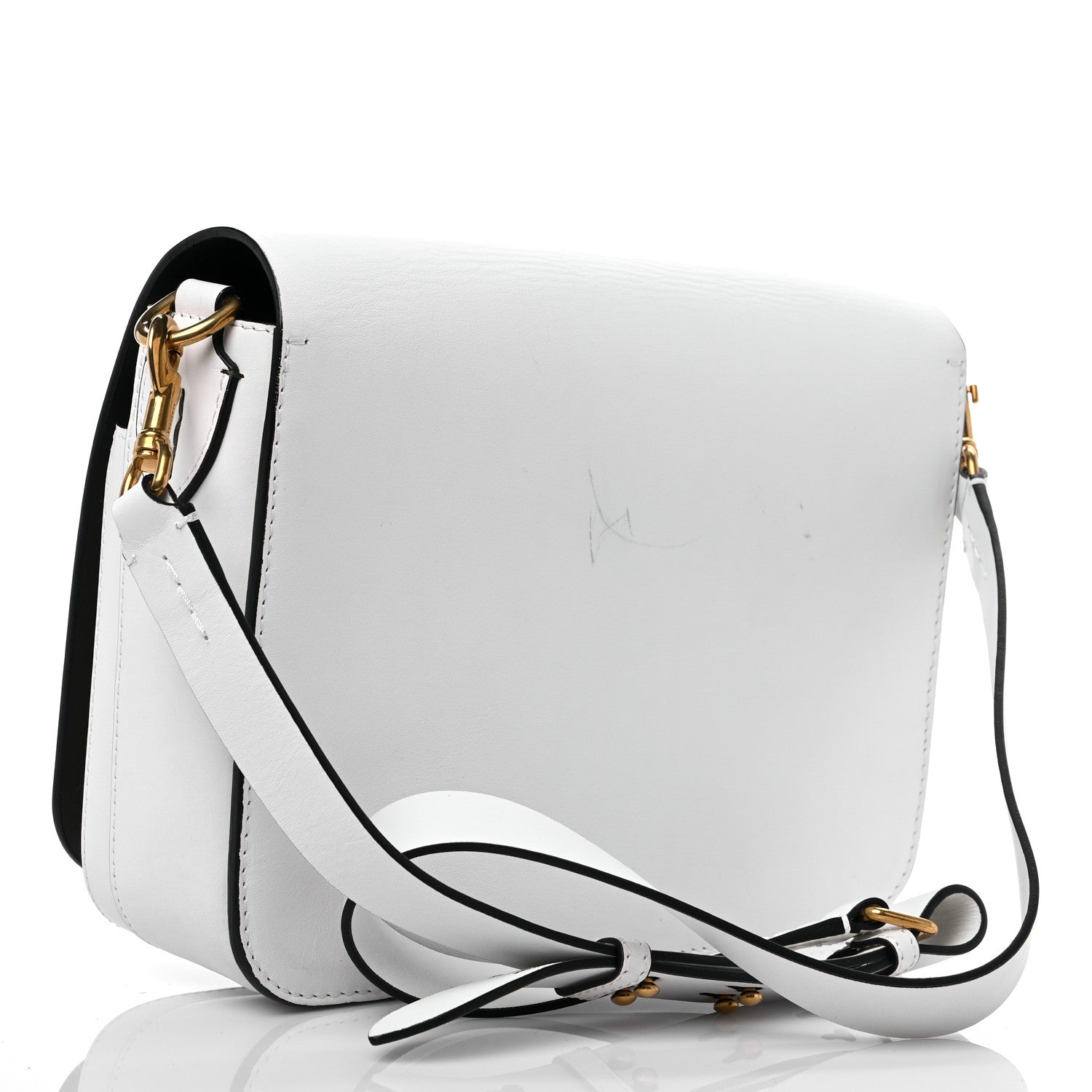 Burberry Calfskin Large Square Satchel Chalk White 3 of 7