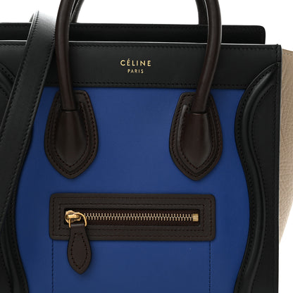 Celine Smooth Calfskin Bullhide Nano Tri-Color Luggage Indigo 8 of 11