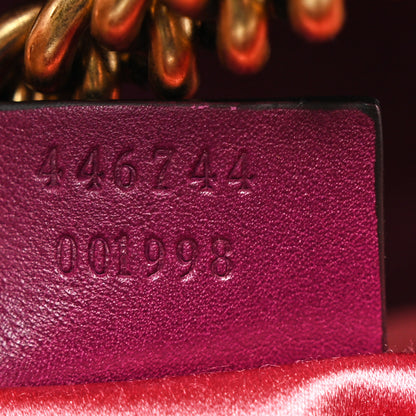 Gucci Velvet Matelasse Embroidered Mini GG Marmont Shoulder Bag Bordeaux 7 of 10