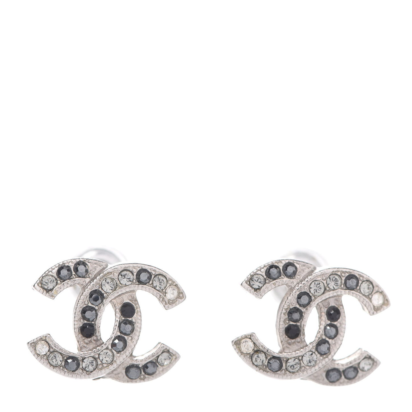 Crystal CC Earrings Silver Grey