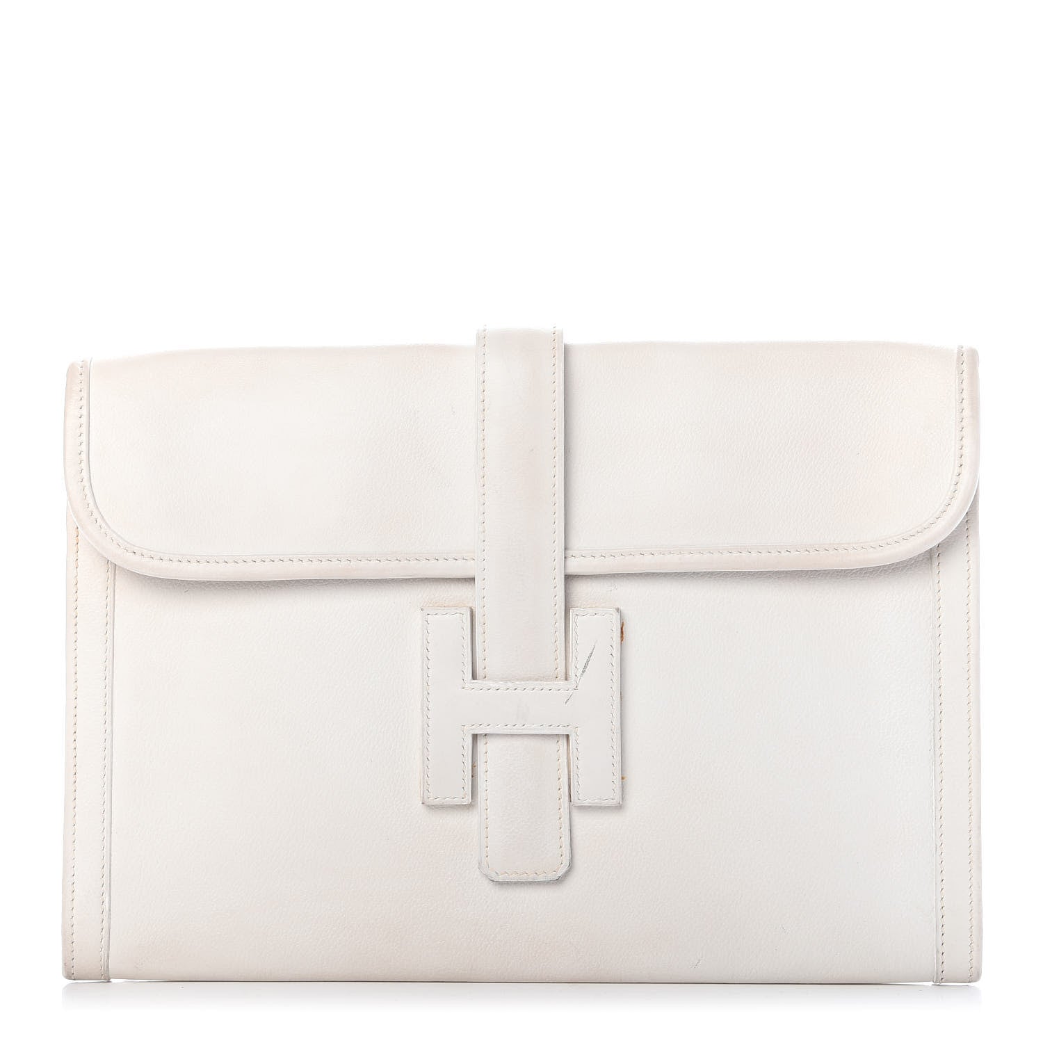 Hermes Evergrain Jige PM Clutch White 1 of 12