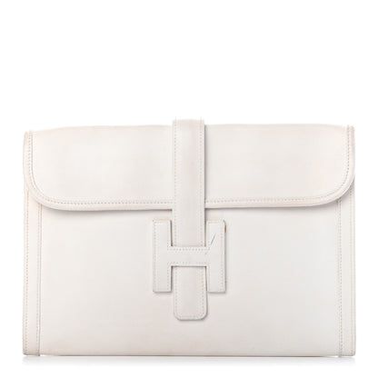 Hermes Evergrain Jige PM Clutch White 1 of 12