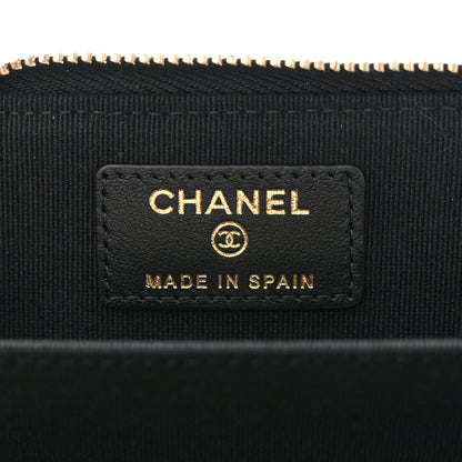 Chanel Caviar Quilted Studded CC Zip Card Holder Black 6 of 8