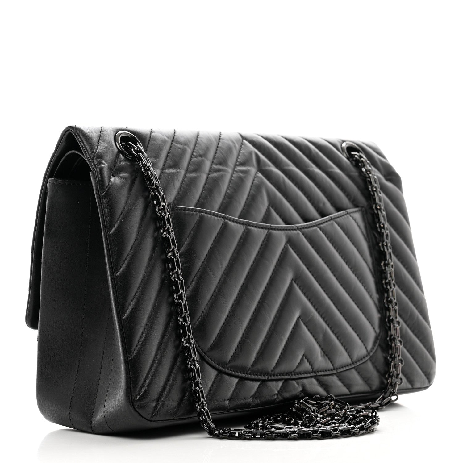 Chanel Aged Calfskin Chevron Quilted 2.55 Reissue 226 So Black 3 of 11