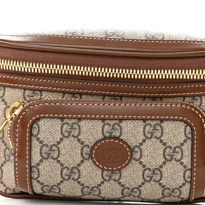 Gucci GG Supreme Monogram Textured Calfskin Retro Interlocking G Belt Bag Beige Ebony Brown Sugar 7 of 9