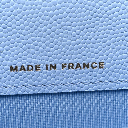 Chanel Caviar Quilted Flap Card Holder Wallet Light Blue 7 of 10