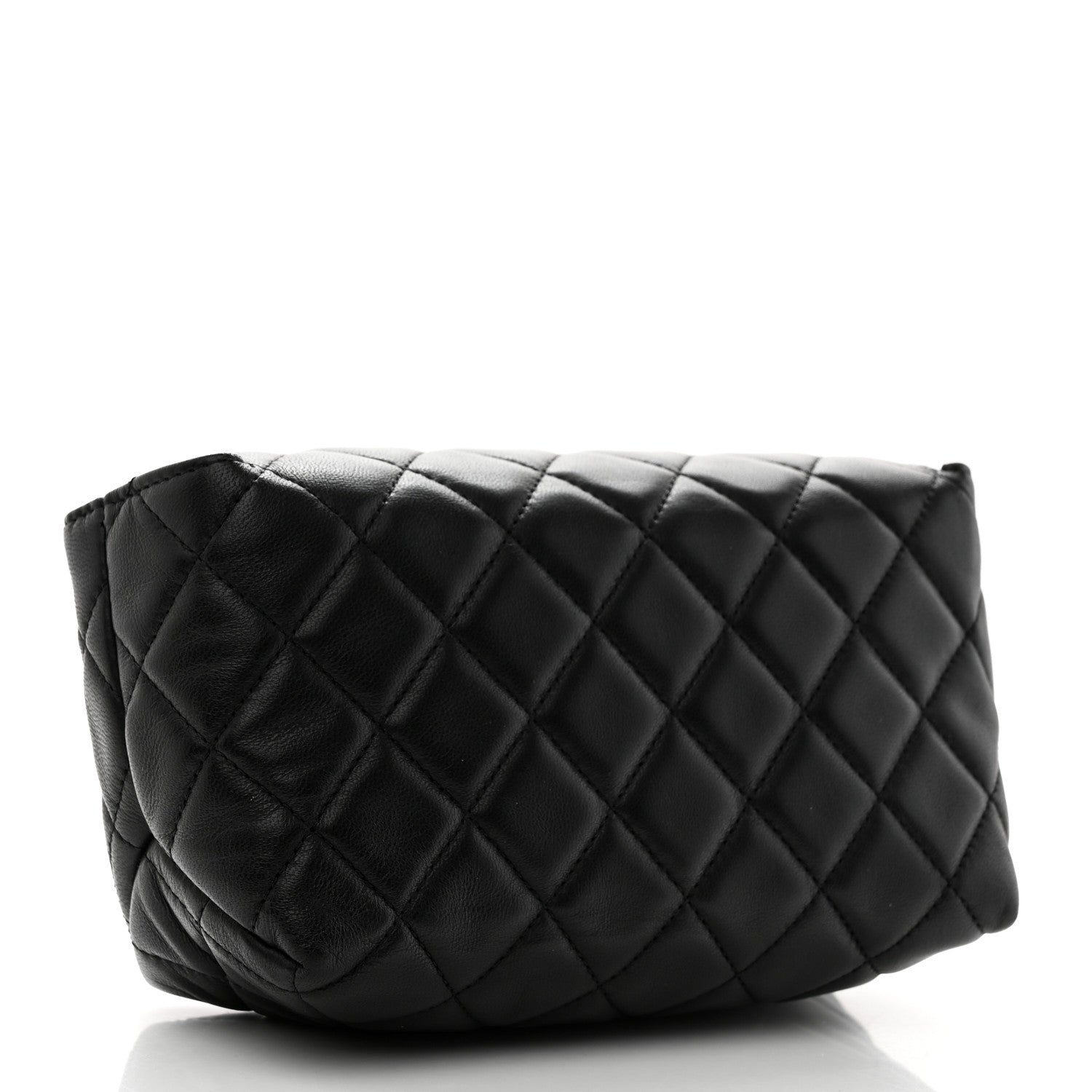 Chanel Lambskin Quilted Flap Cosmetic Case Black 3 of 8