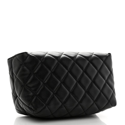 Chanel Lambskin Quilted Flap Cosmetic Case Black 3 of 8