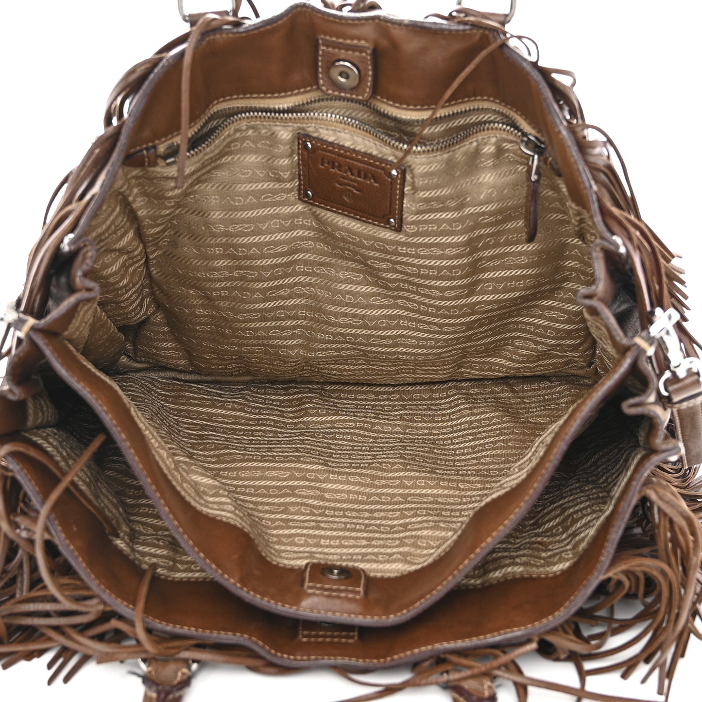 Gaufre Tassel Tote Bag Brown