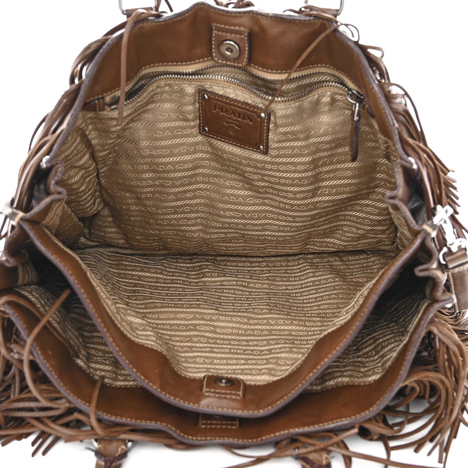 Prada Gaufre Tassel Tote Bag Brown 6 of 34