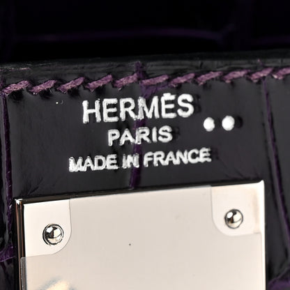 Hermes Shiny Niloticus Crocodile Kelly Sellier 28 Amethyst 11 of 23