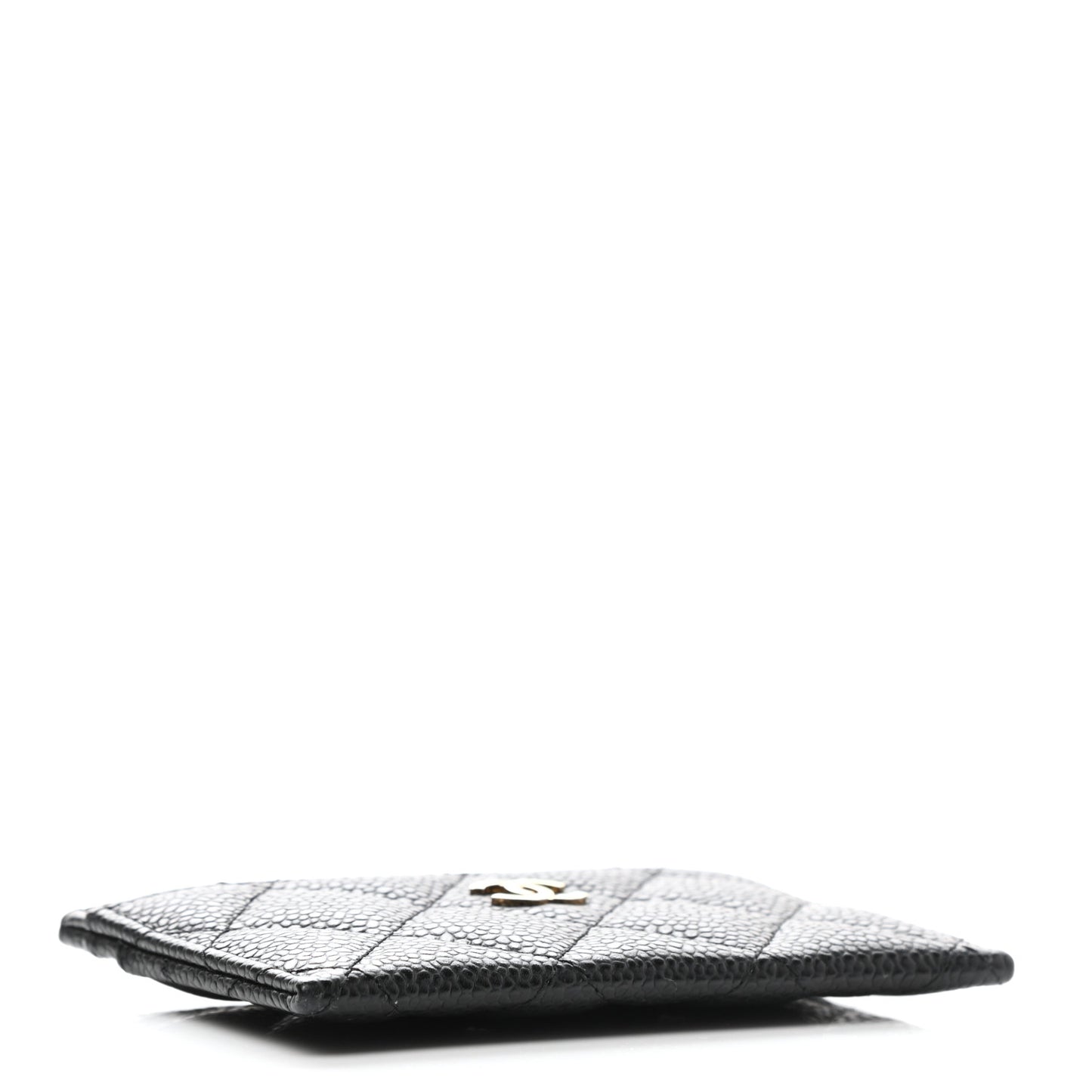 Caviar Quilted Card Holder Black