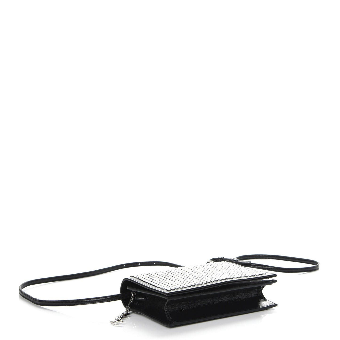 Textured Patent Crystal Toy Kate Crossbody Black