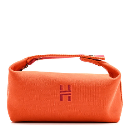 Hermes Canvas Small Bride-A-Brac Pouch Orange Burgundy 1 of 10