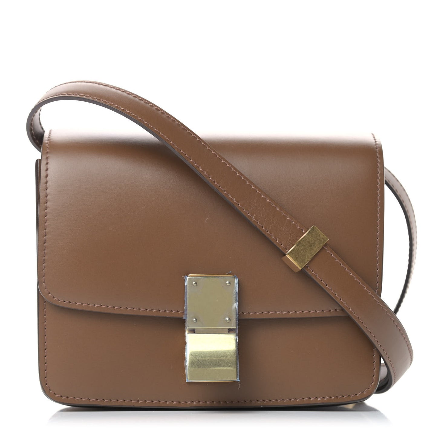 Smooth Calfskin Small Classic Box Flap Bag Camel