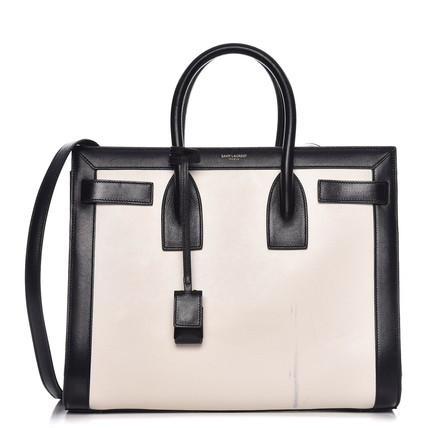 Calfskin Bicolor Small Sac De Jour White Black