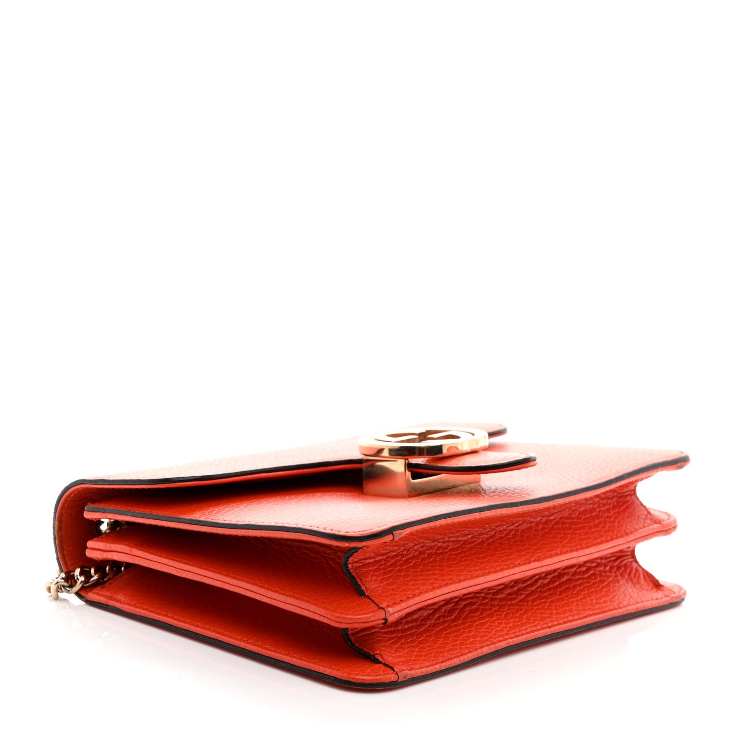 Dollar Calfskin Small Interlocking G Shoulder Bag Sun Orange