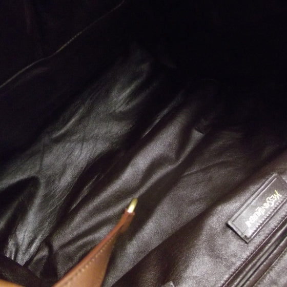 Saint Laurent Leather Sac New Rive Gauche Tote Brown 6 of 9