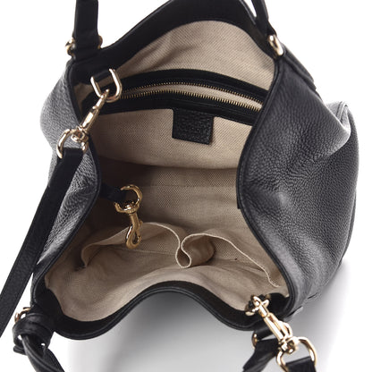 Gucci Pebbled Calfskin Small Soho Shoulder Bag Black 5 of 9