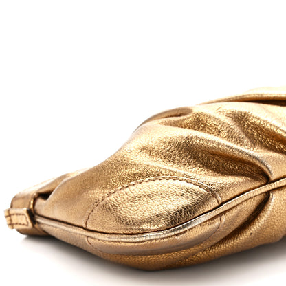 Salvatore Ferragamo Calfskin Chain Clutch Gold 10 of 11