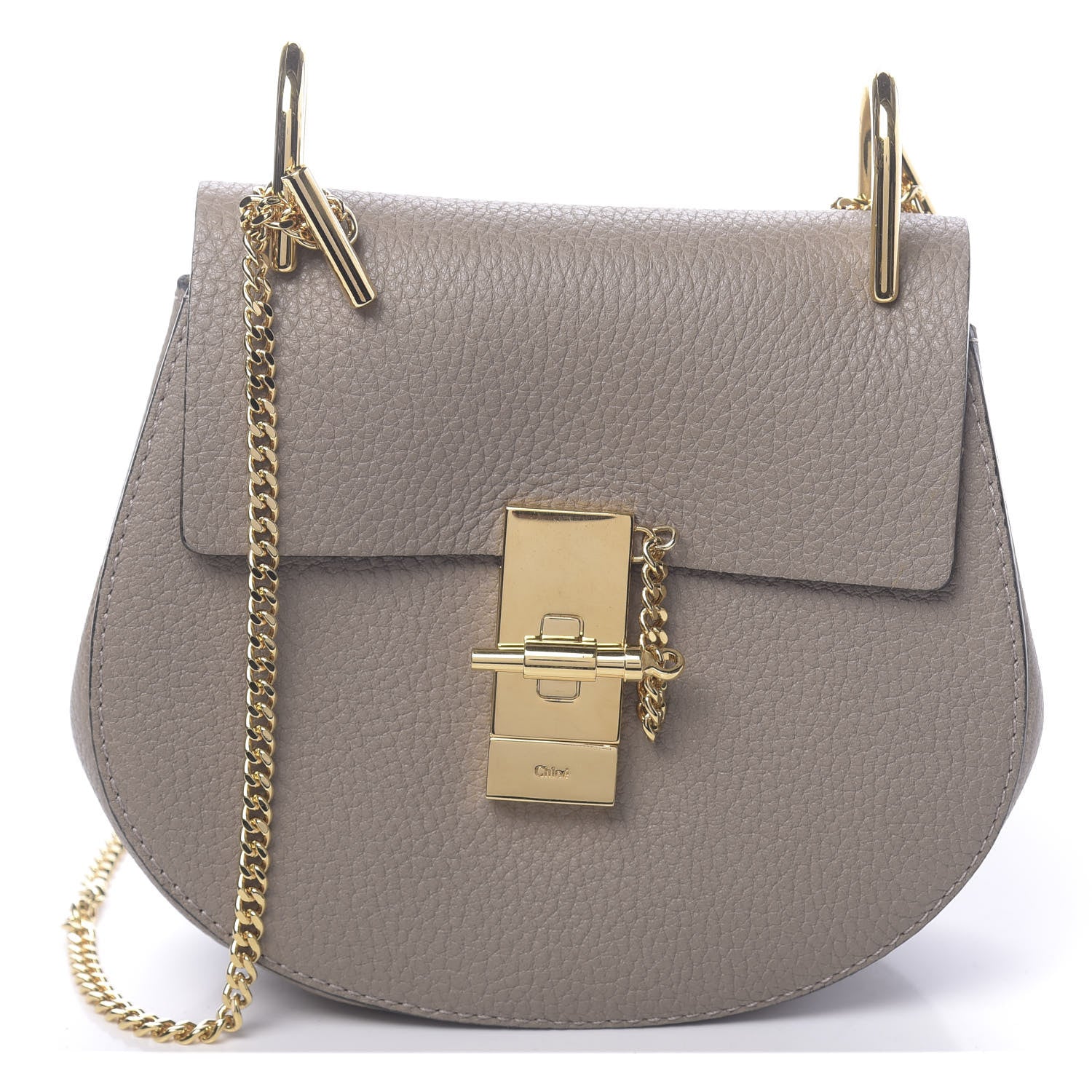 Chloe Grained Lambskin Mini Drew Shoulder Bag Motty Grey 1 of 9