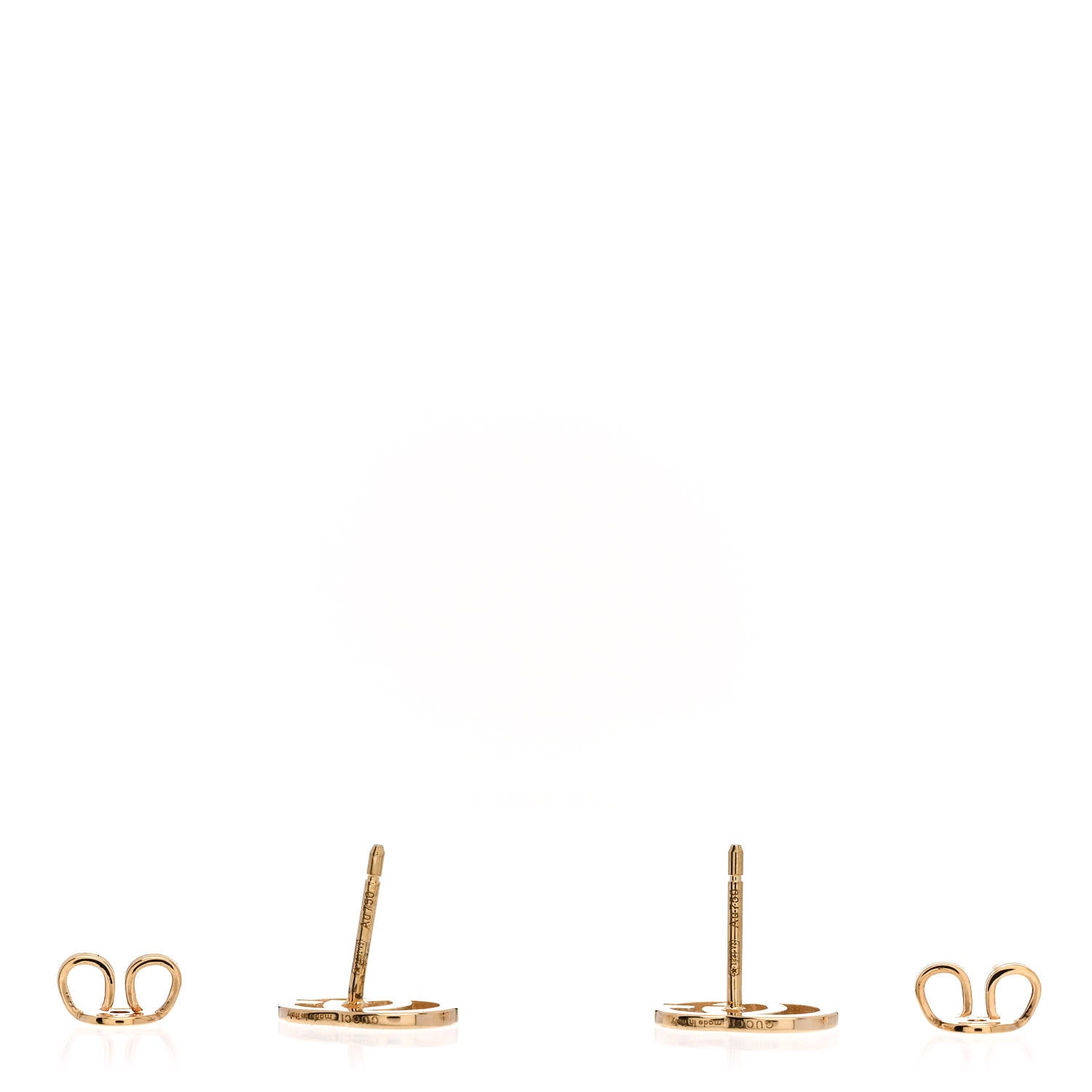 Gucci 18K Yellow Gold GG Tissue Stud Earrings 3 of 5