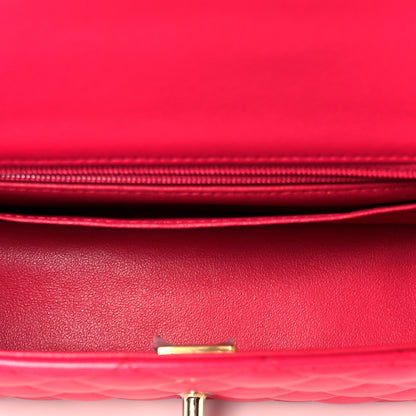 Chanel Lambskin Quilted Mini Top Handle Rectangular Flap Fuchsia 5 of 12