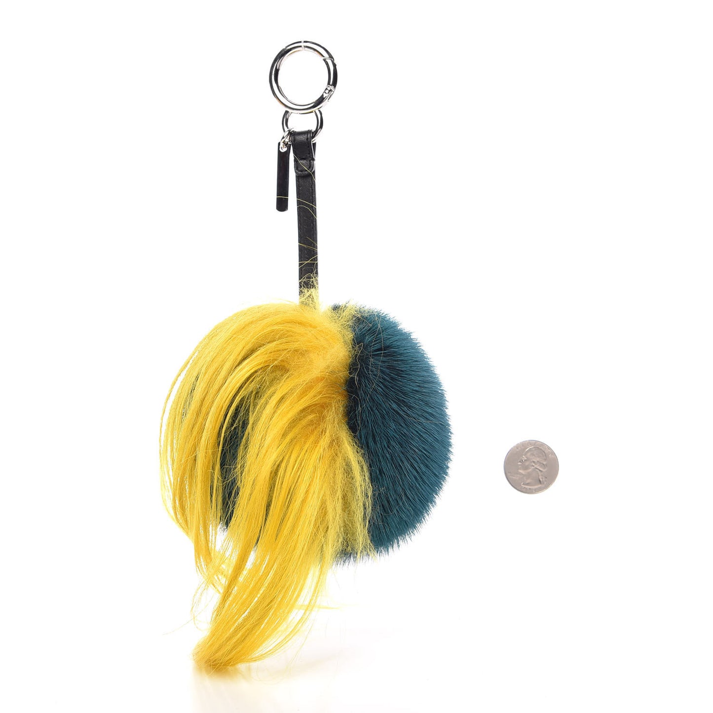 Mink Goat Fur QuTweet Jungle Bag Bug Charm Green Yellow Pink