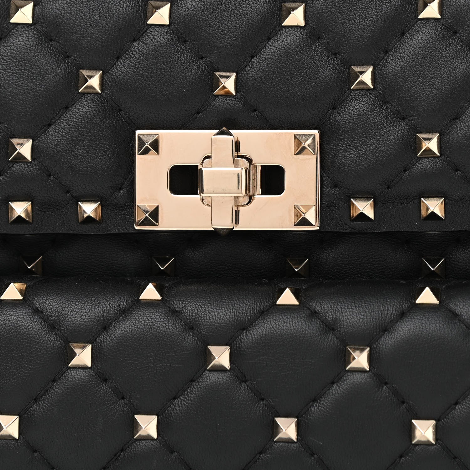 Valentino Garavani Lambskin Medium Rockstud Spike Shoulder Bag Black 7 of 11