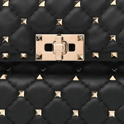 Valentino Garavani Lambskin Medium Rockstud Spike Shoulder Bag Black 7 of 11