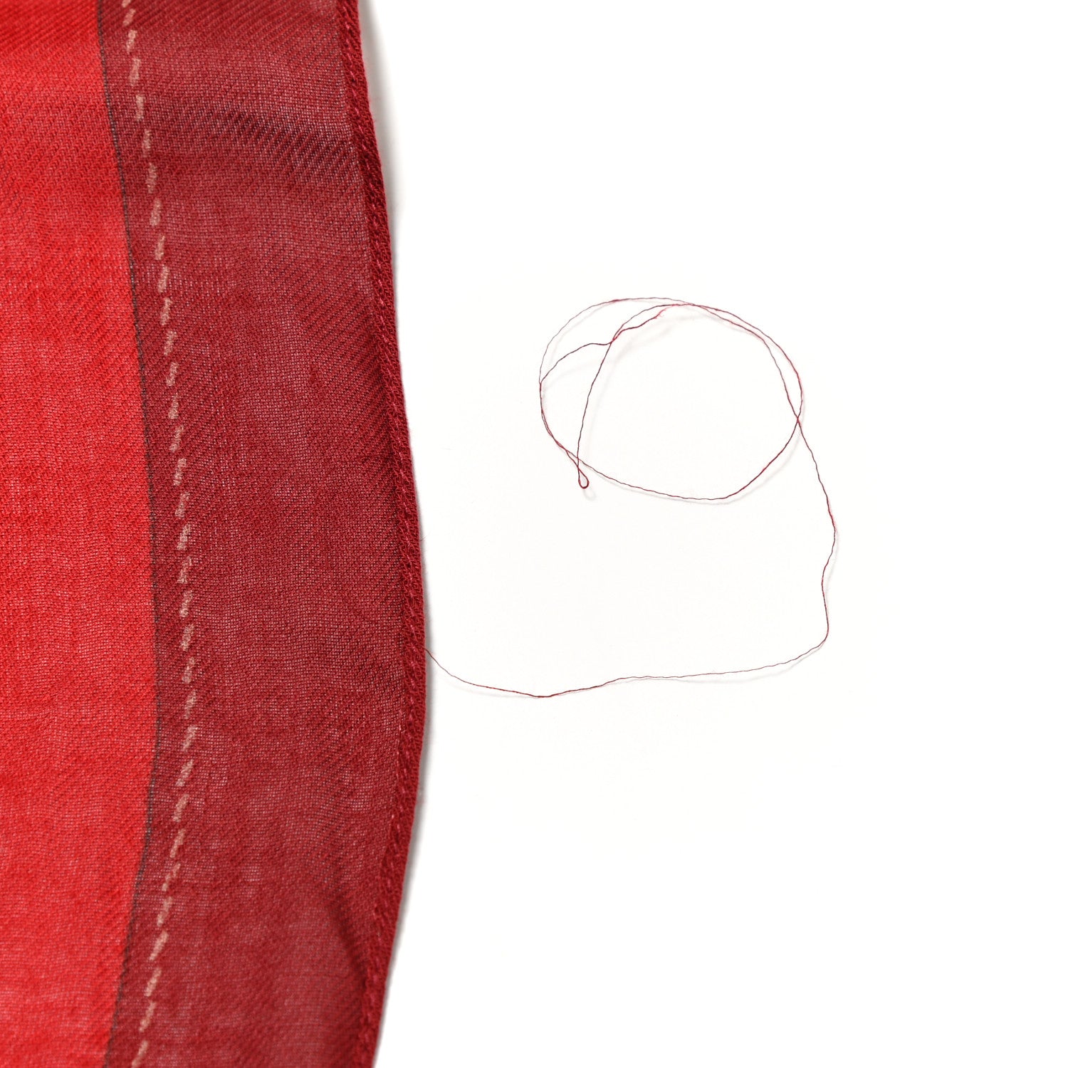 Burberry Modal Cashmere Haymarket Check Color Border Scarf Red 5 of 5