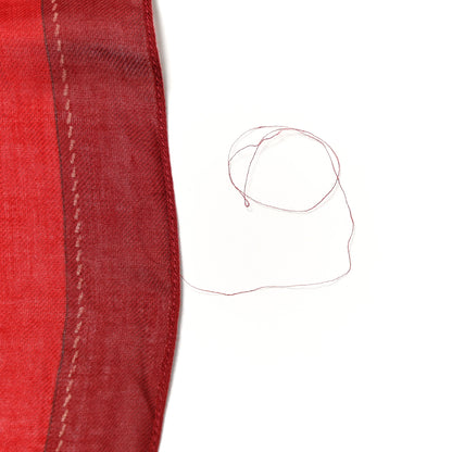 Burberry Modal Cashmere Haymarket Check Color Border Scarf Red 5 of 5