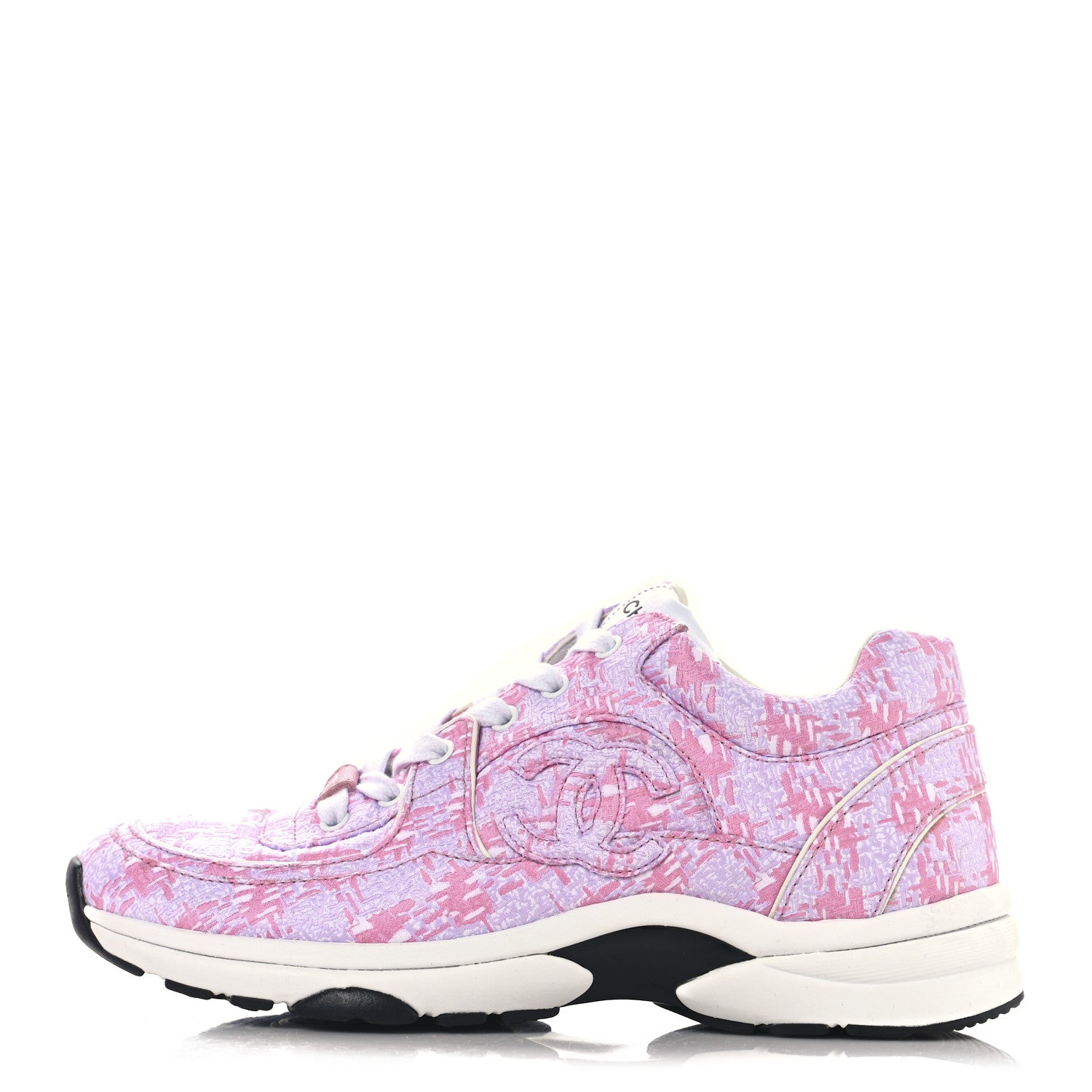 Chanel Tweed CC Sneakers 39 Pink 1 of 8