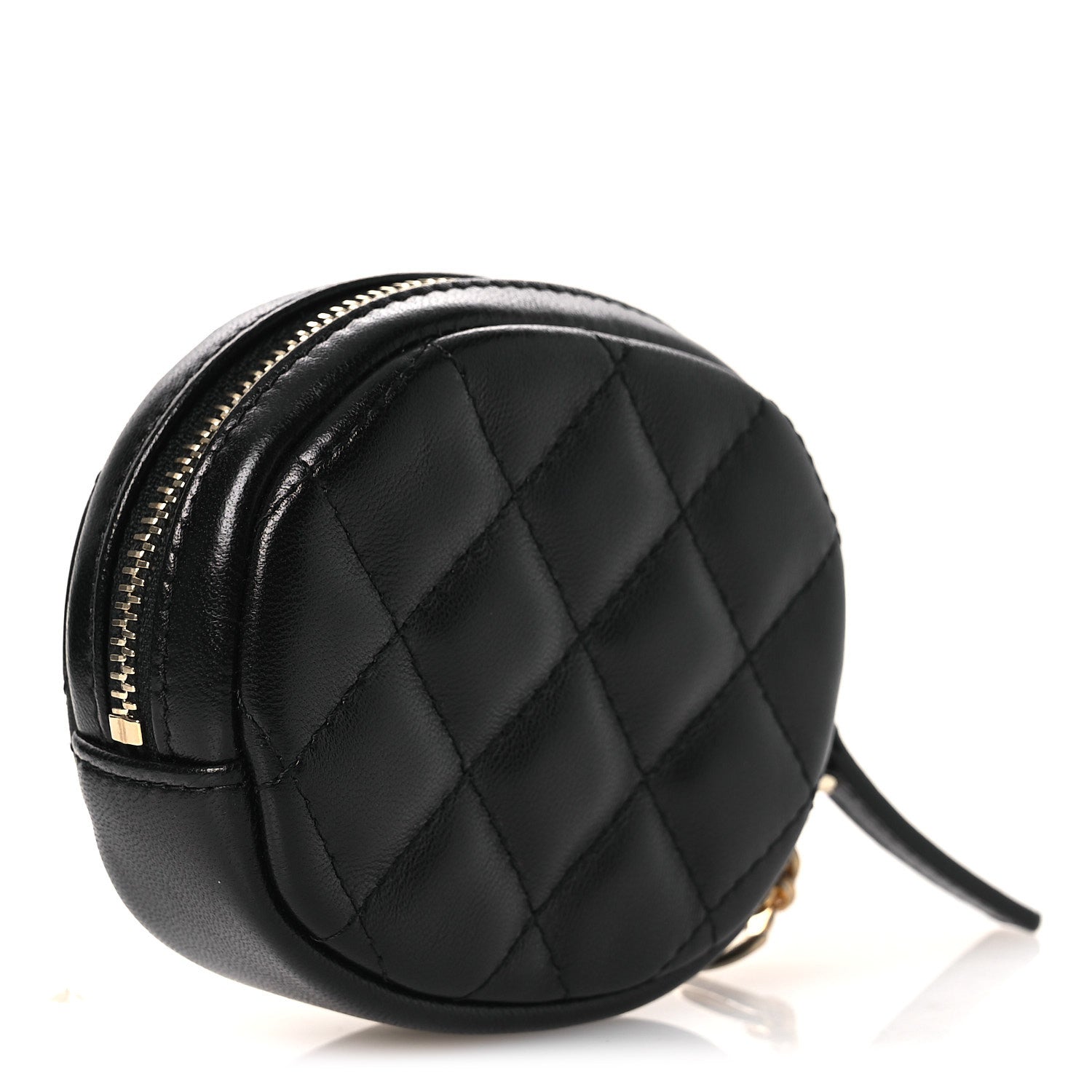 Chanel Lambskin Quilted Zip Around Classic Coin Purse Black 3 of 7