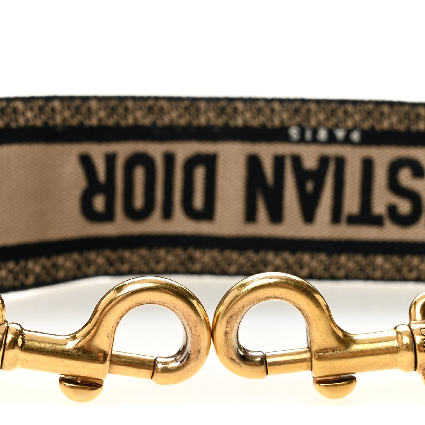 Canvas Embroidered Shoulder Strap Ecru Black