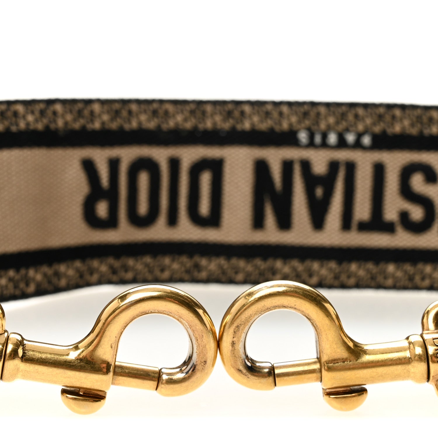 Christian Dior Canvas Embroidered Shoulder Strap Ecru Black 3 of 6