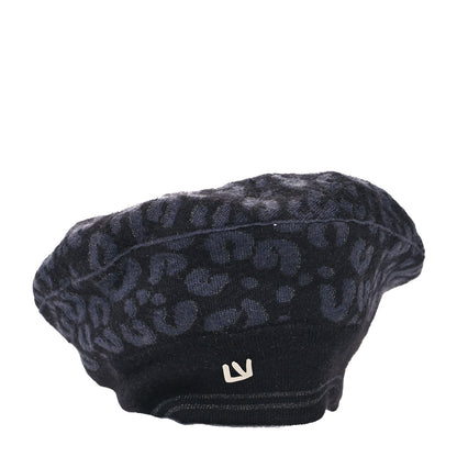 Louis Vuitton Cashmere Silk Leopard Beret Black 3 of 8