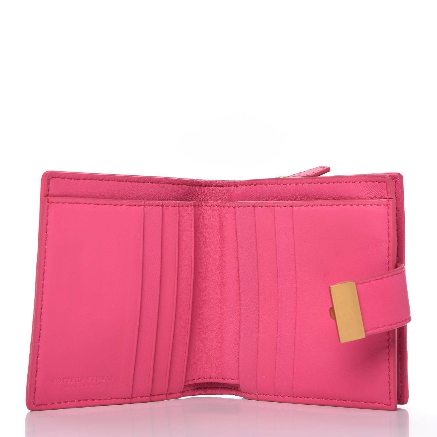 Bottega Veneta Nappa Intrecciato Compact Wallet Fuchsia 5 of 9