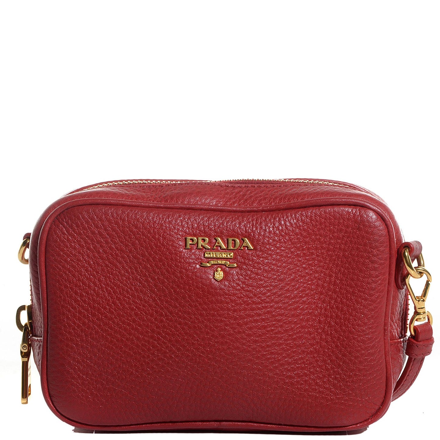 Vitello Daino Mini Camera Crossbody Bag Fuoco