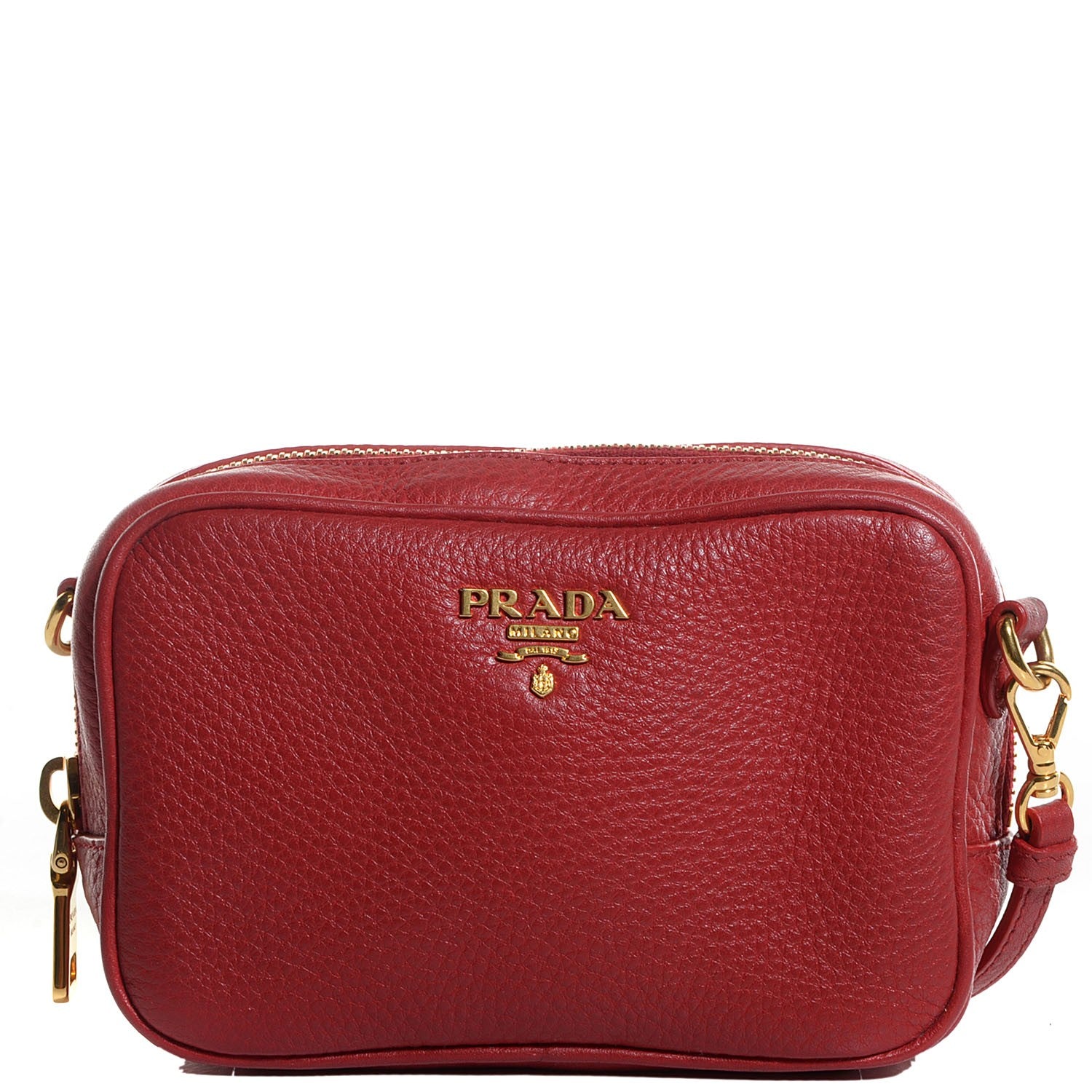 Prada Vitello Daino Mini Camera Crossbody Bag Fuoco 1 of 10