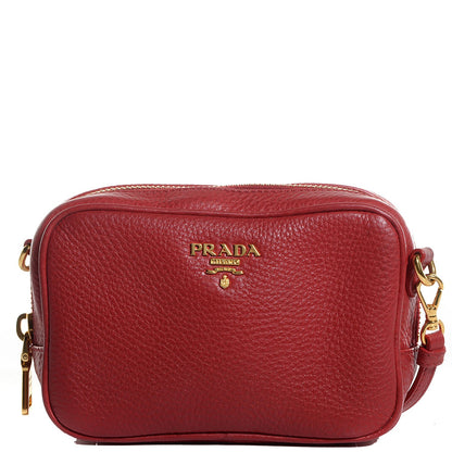 Prada Vitello Daino Mini Camera Crossbody Bag Fuoco 1 of 10