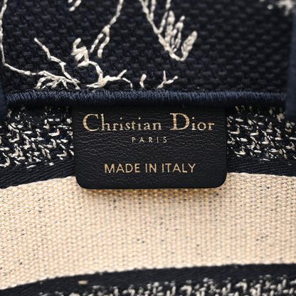 Christian Dior Canvas Embroidered Toile De Jouy Reverse Mini Book Tote With Strap Blue Multicolor 6 of 11