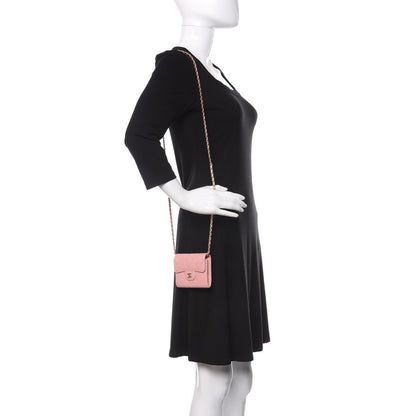 Chanel Iridescent Caviar Quilted Flap Card Holder On Chain Pink 2 of 10