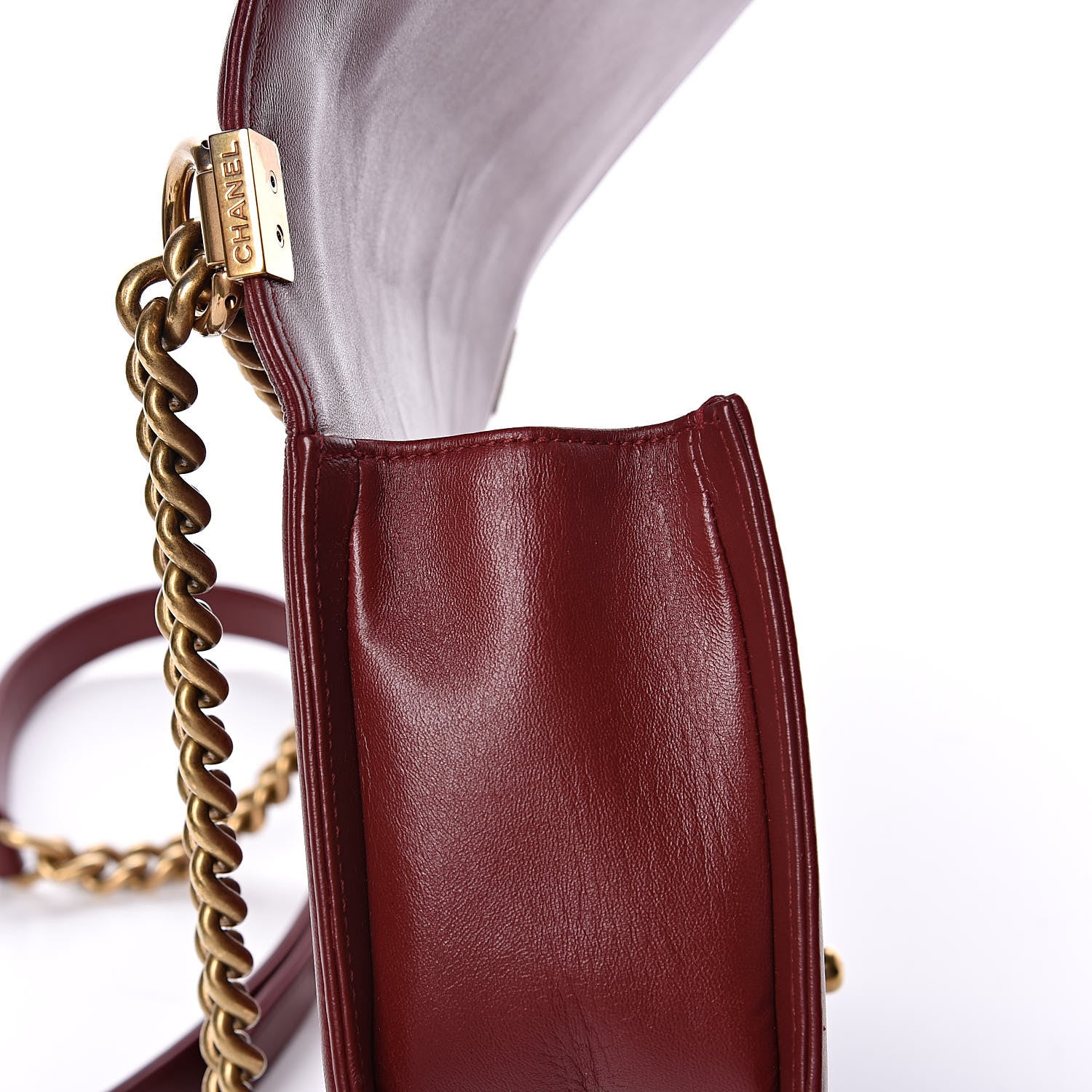 Chanel Lambskin Quilted Medium Boy Flap Burgundy 11 of 12