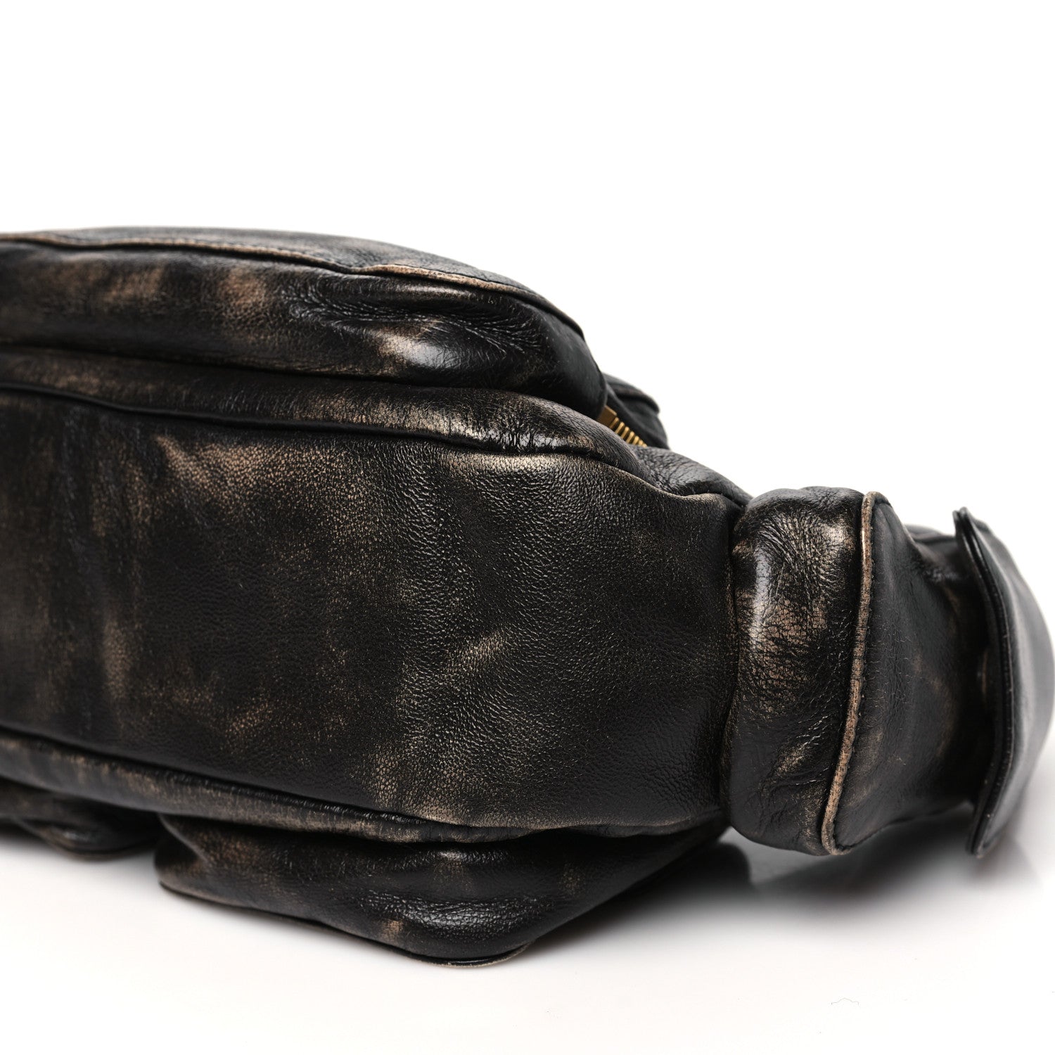 Miu Miu Distressed Nappa Pocket Bag  Sand Coffee 9 of 10