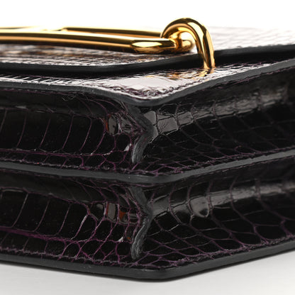 Hermes Shiny Alligator Mini Sac Roulis Prunoir 9 of 10